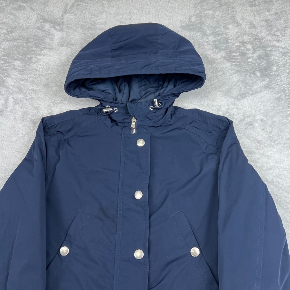 Lauren‎ Ralph Lauren Parka Coat Womens SP Navy Blue Quilted Lined Snap Hooded - Picture 3 of 16